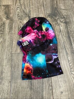 Kids Blackstrap Face Mask Hood — Multicolor Nebula Print